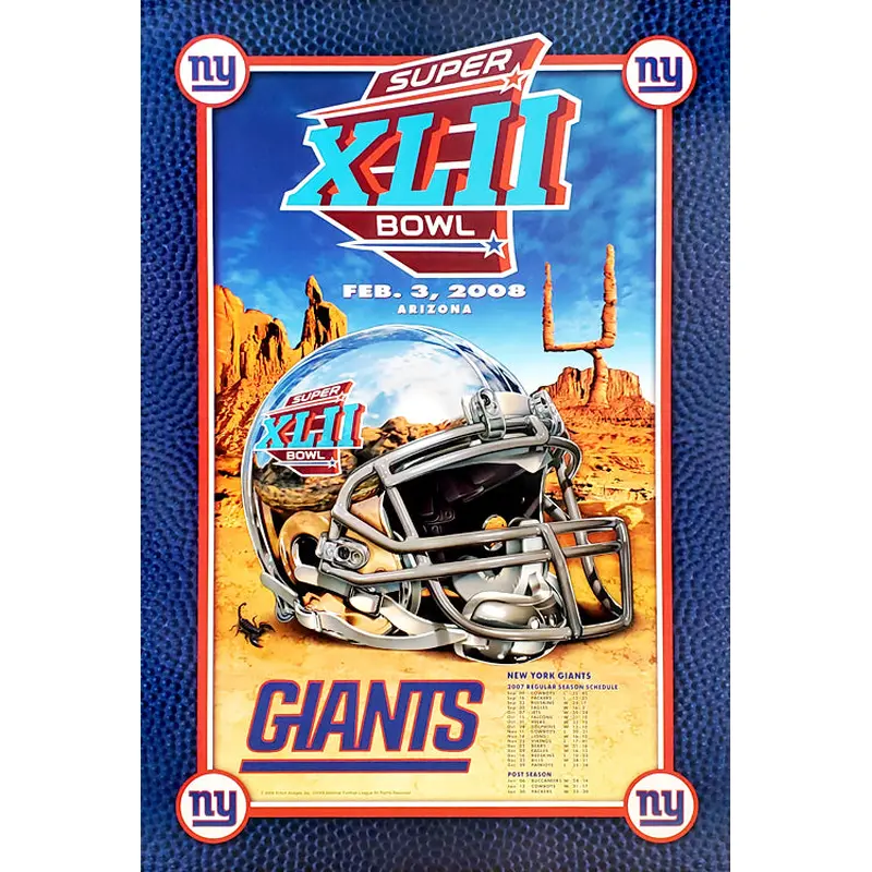 New York Giants "Super Bowl XLII Bound" (2008)  Commemorative Poster - Action Images