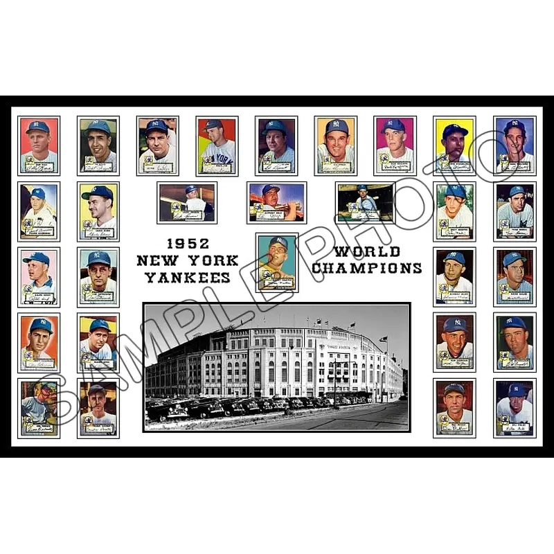 1952 Topps New York Yankees Poster 11X17 - Mickey Mantle Rookie - 1460