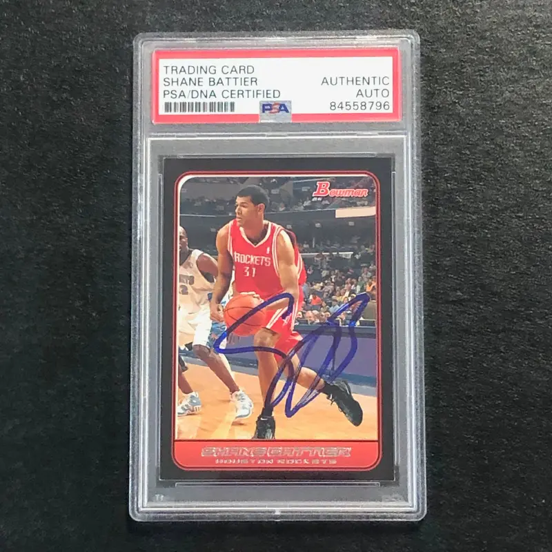 2006-07 Bowman Basketball #72 Shane Battier Signed Card AUTO PSA Slabbed Rockets