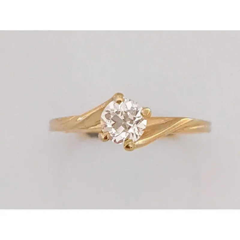 14K .39 CARAT TOTAL VS2 I DIAMOND ROUND (1) ESTATE BYPASS RING 1.5 GRAMS