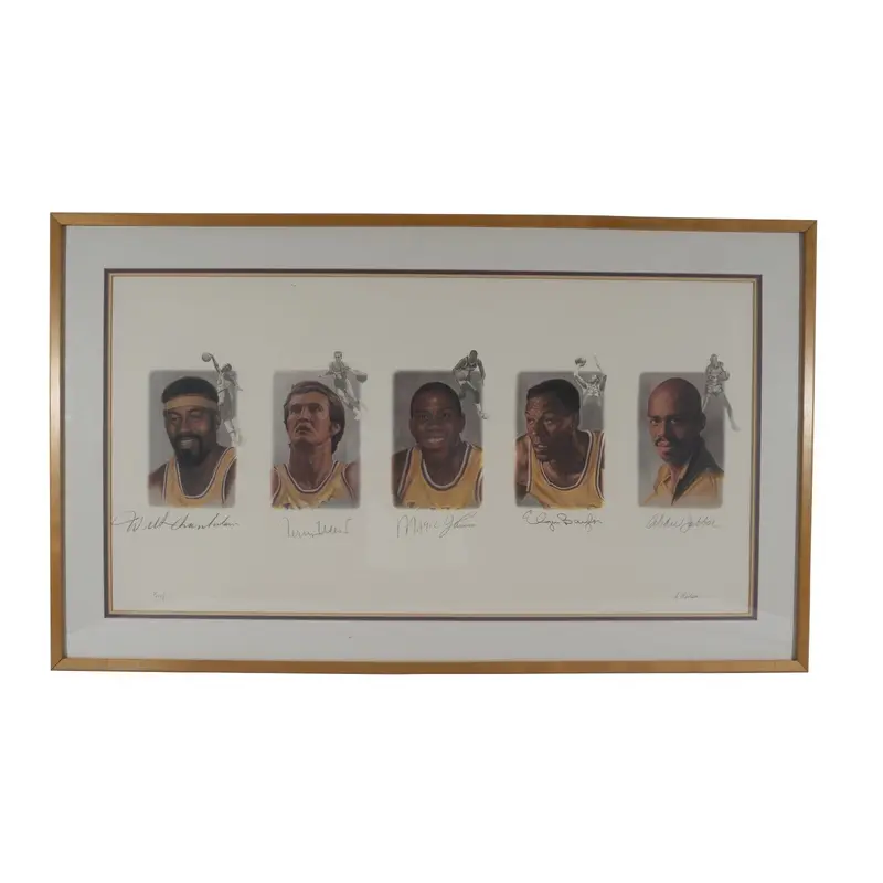 Los Angeles Lakers Legends Signed Artist Proof Lithograph Wilt Chamberlain