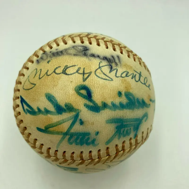 Mickey Mantle Ted Williams Joe DiMaggio Willie Mays HOF Signed Baseball JSA COA