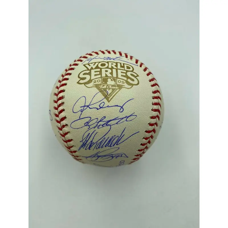 Mint 2009 Yankees Team Signed World Series Baseball Derek Jeter Rivera Steiner