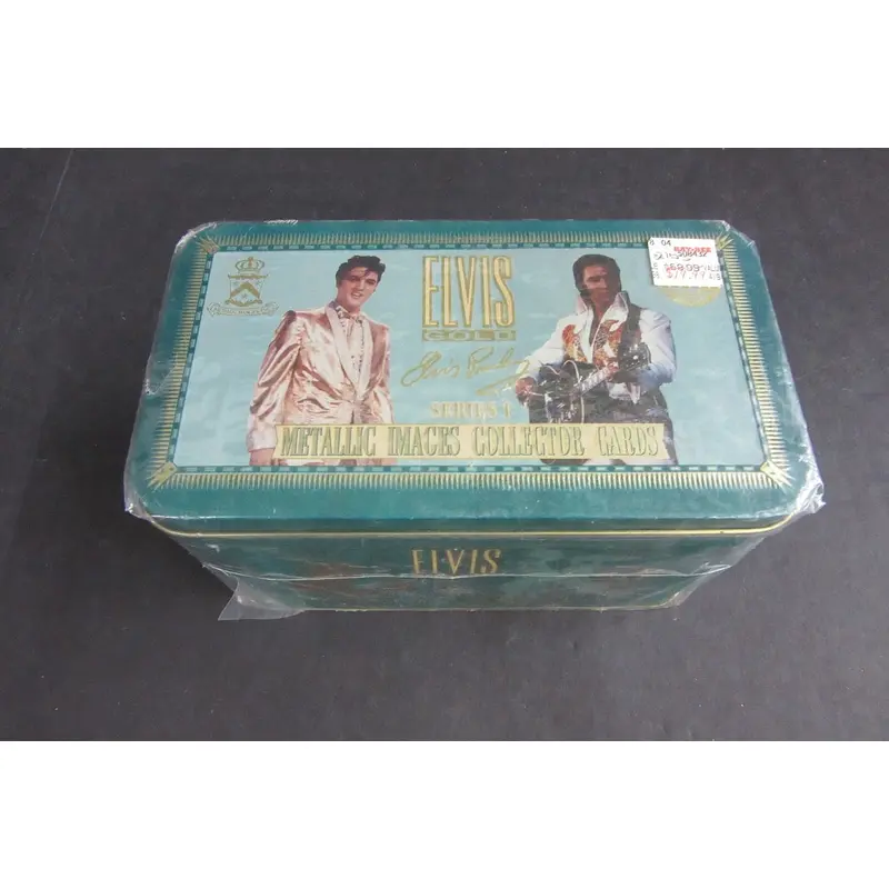 1993 Metallic Images Elvis Gold Collector Cards Box (Tin)