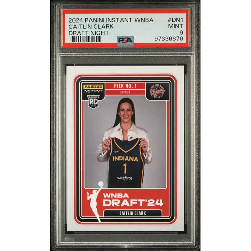 Caitlin Clark 2024 Panini Instant WNBA Draft Night PSA 9 Mint 6876