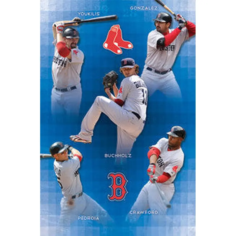 Boston Red Sox "Super Five" (2011) Poster - Costacos Sports
