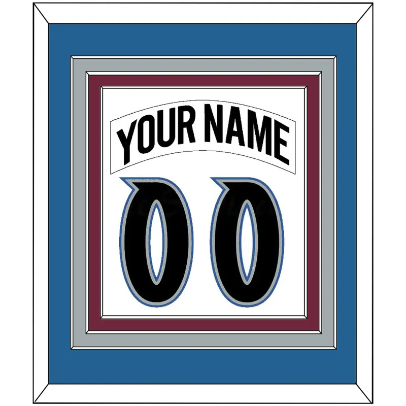 Colorado Nameplate & Number (Back) Combined - Home White (1999-2001) - Triple Mat 3
