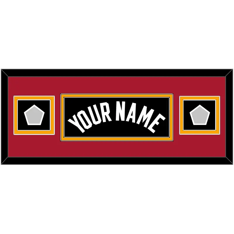 Miami Name & 2 Finals Patches - Road Black (1999-2008) - Double Mat 6