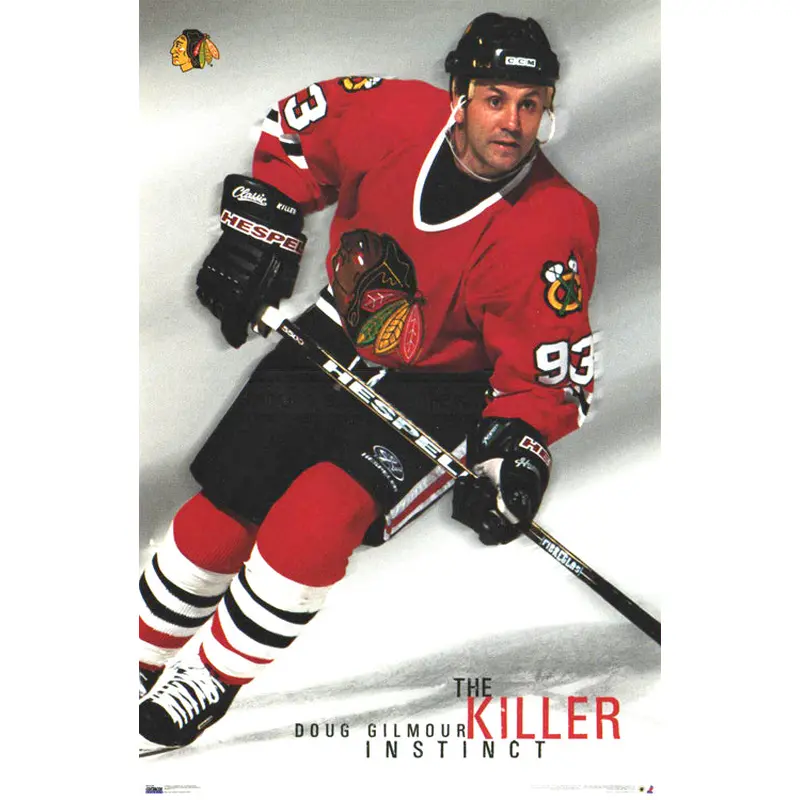 Doug Gilmour "Killer Instinct" Chicago Blackhawks NHL Action Poster - Costacos 1998