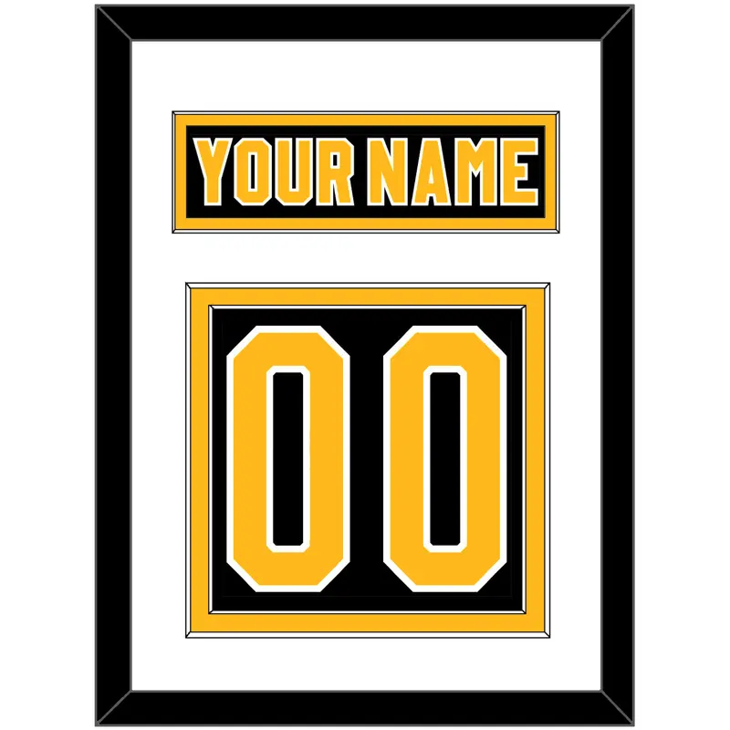 Pittsburgh Nameplate & Number (Back) - Road Black (1992-1997) - Double Mat 1