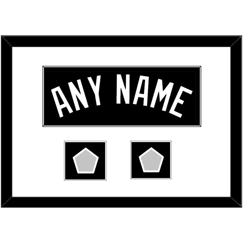 San Antonio Name With 2 Champions Banner Patches - Road Black (1989-2002) - Single Mat 1