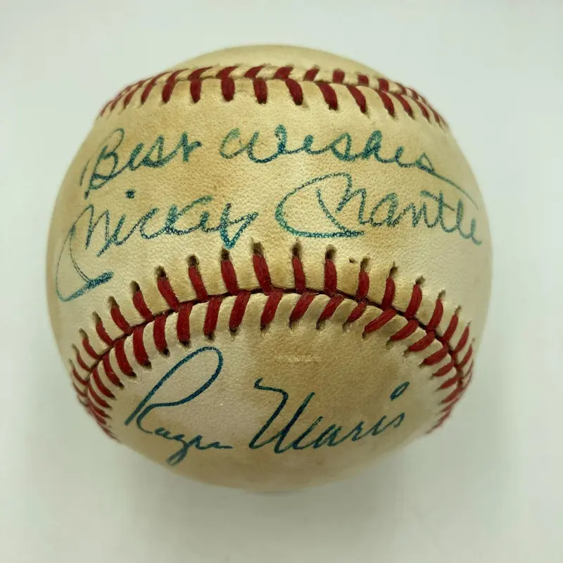 Mickey Mantle & Roger Maris Signed American League Baseball JSA COA