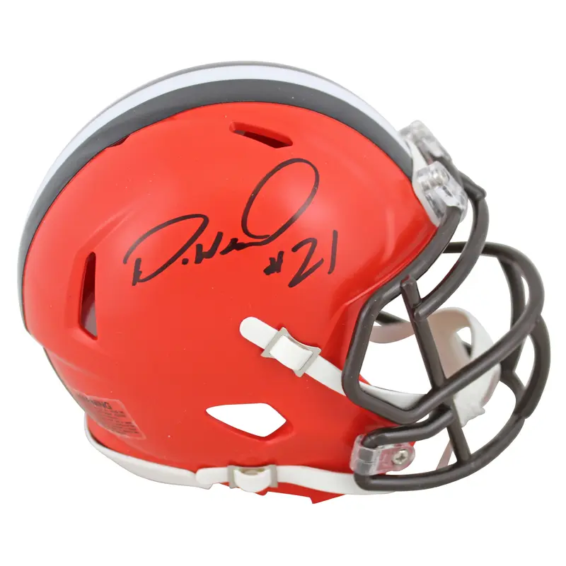 Browns Denzel Ward Authentic Signed 2020 Speed Mini Helmet JSA Witness