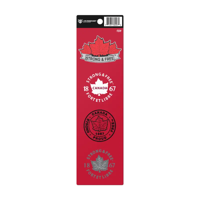 Strong and Free Canada 4 pc Sticker Set