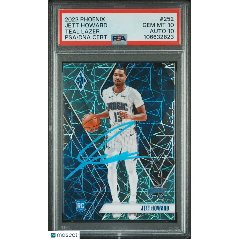 2023 Panini Phoenix #252 Jett Howard Teal Lazer signed card PSA 10 Auto 10