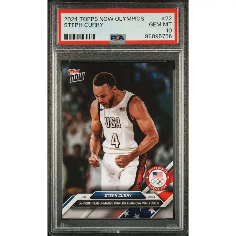 2024 Topps Now Olympics #22 Steph Curry PSA Gem Mint 10 USA Warriors
