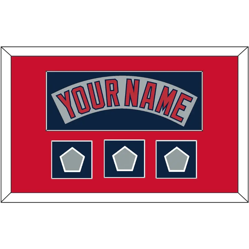 Boston Nameplate & Three World Series Jersey Patches - Road Gray (1992-2008)- Single Mat 3