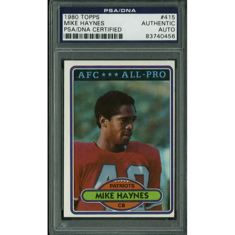 Patriots Mike Haynes Authentic Signed Card 1980 Topps #415 PSA Slabbed #83740456