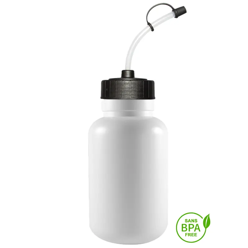 1000ml Regular Water Bottle With Black Noodle Straw-Top Lid