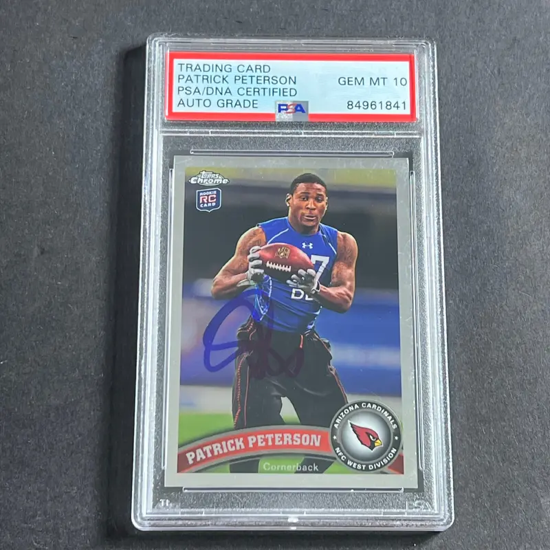 2011 Topps Chrome #211 Patrick Peterson Signed Card PSA Auto 10 Slabbed Cardinals