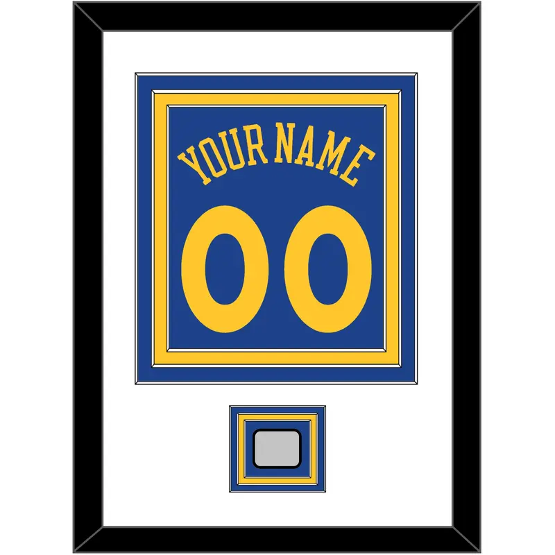 Golden State Name & Number With Champions Patch - Road Blue (2010-2019) - Triple Mat 1