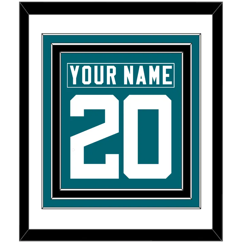 Jacksonville Nameplate & Number (Back) Combined - Home Teal - Triple Mat 1