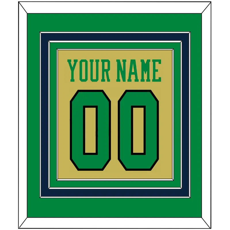 Notre Dame Basketball Name & Number - Alternate Gold (2014-2015) - Triple Mat 2