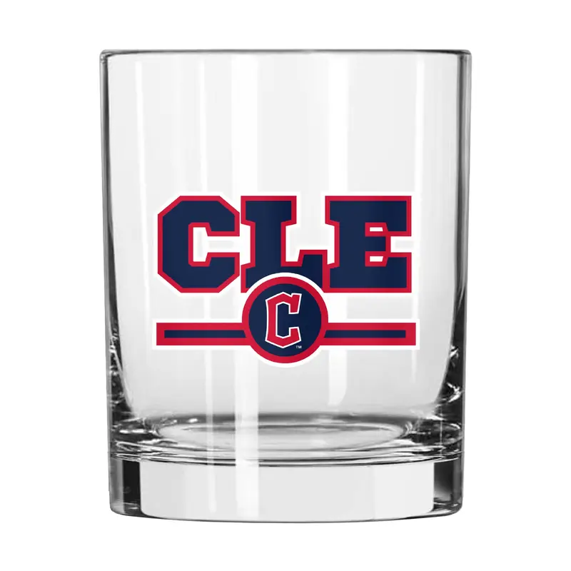 Cleveland Guardians 14oz Letterman Rocks Glass