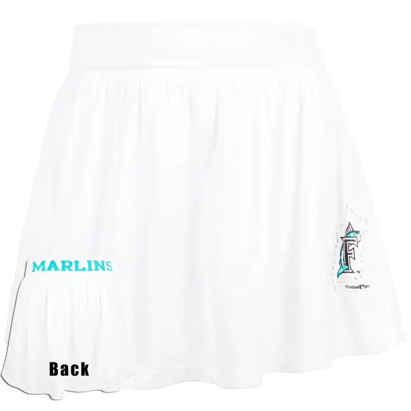 Florida Marlins - Rhinestone Logo Girls Juvy Athletic Skort