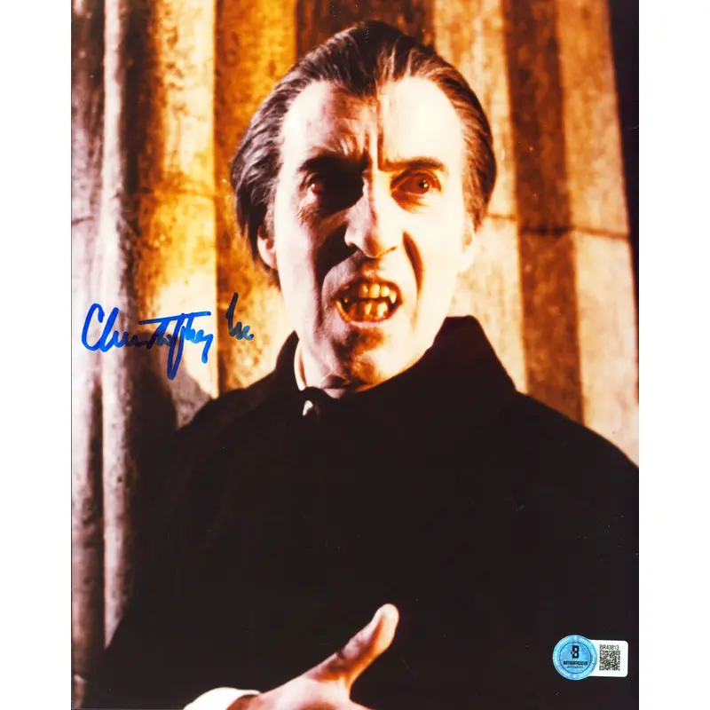 Christopher Lee Dracula Authentic Signed 8x10 Vertical Photo BAS #BR43813