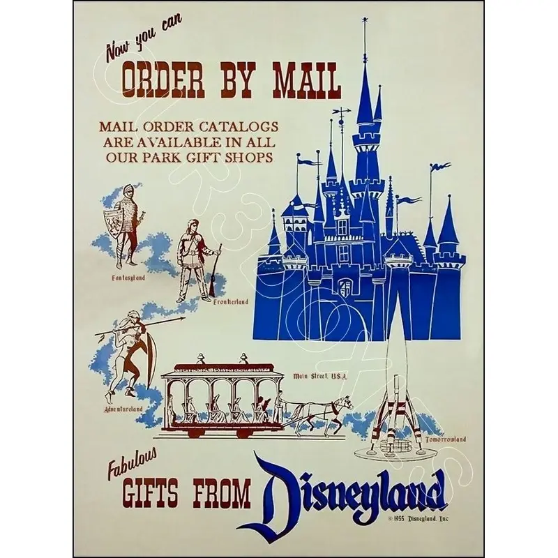 1955 Disneyland Mail Order Store Counter Advertising Standup Sign - 5