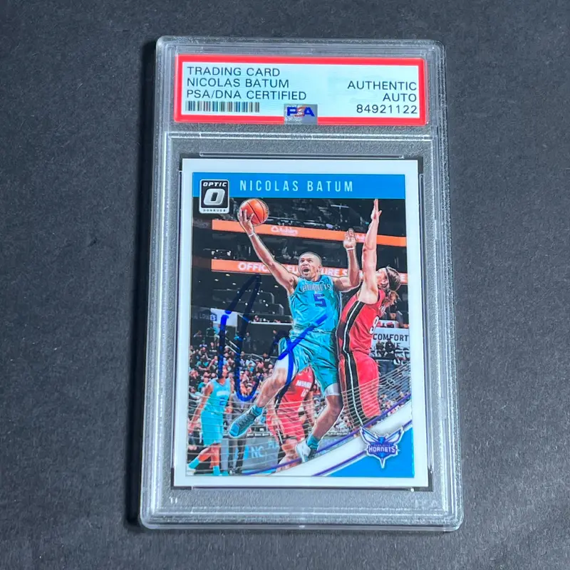 2018-19 Donruss Optic #18 Nicolas Batum Signed Card AUTO PSA Slabbed Hornets