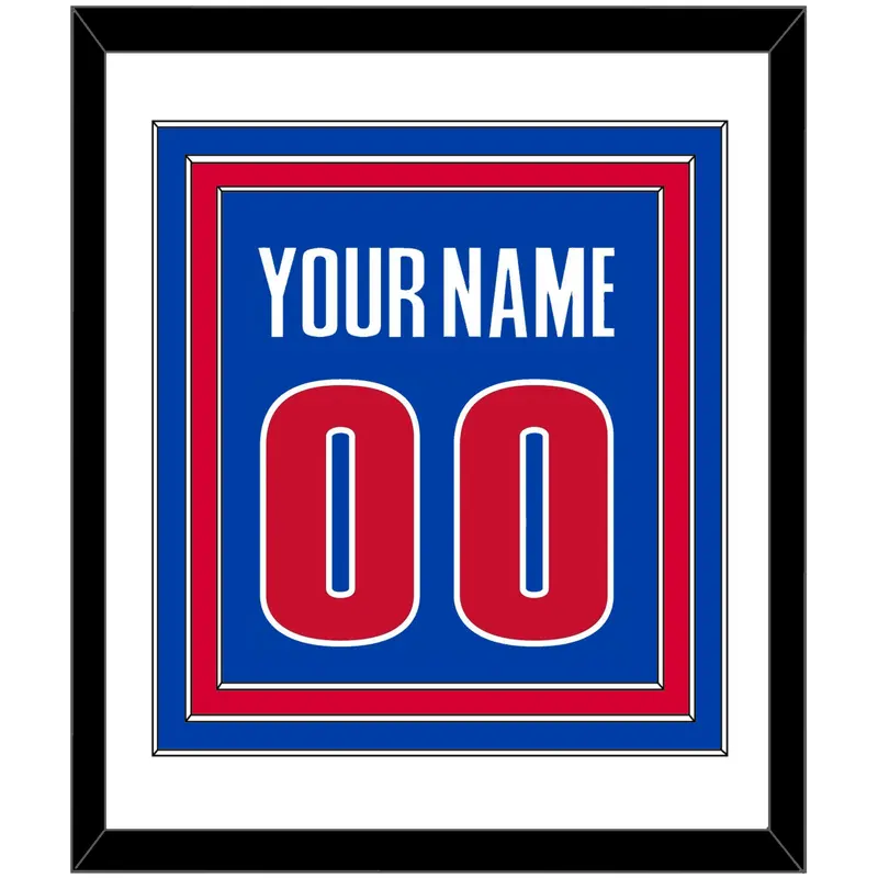 Detroit Name & Number - Road Blue (2001-2017) - Triple Mat 1