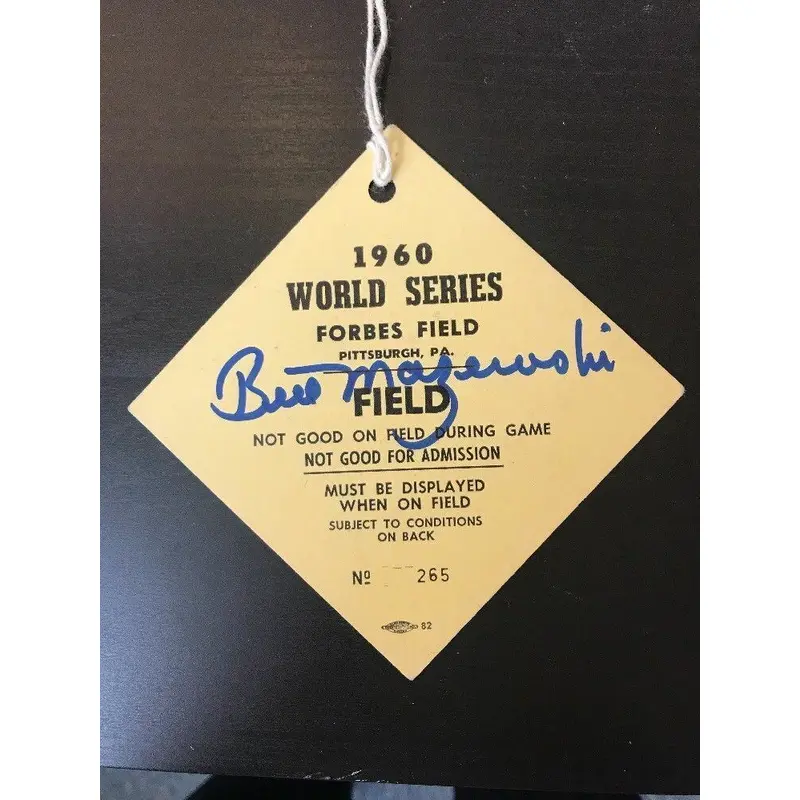 Extraordinary Bill Mazeroski Signed Original 1960 World Series Ticket Pass JSA