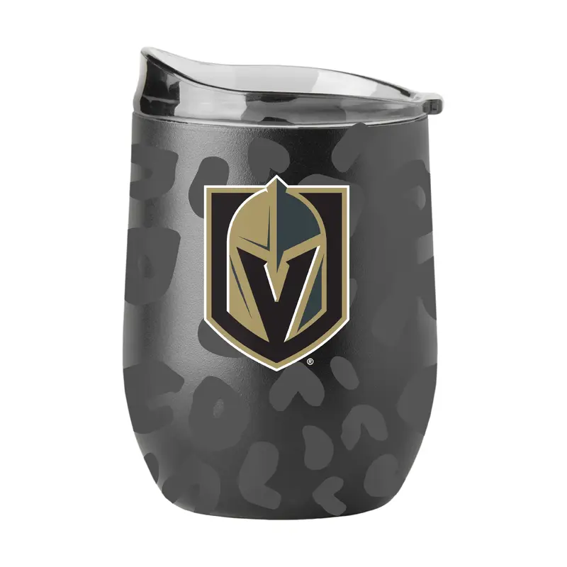 Vegas Golden Knights Leopard 16oz Black Powdercoat Curved Beverage