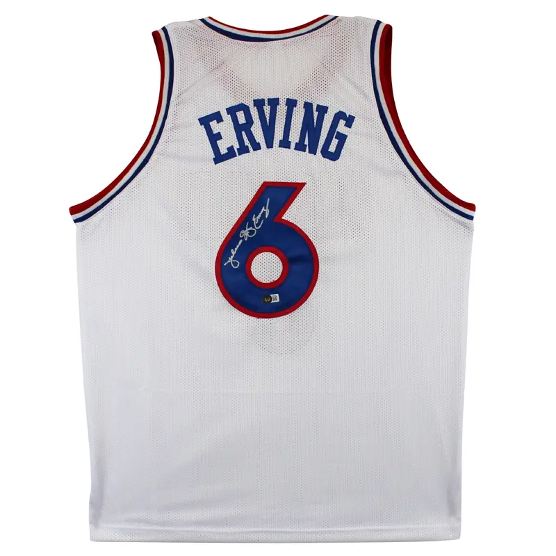 Julius "Dr. J" Erving Authentic Signed White Pro Style Jersey BAS 2
