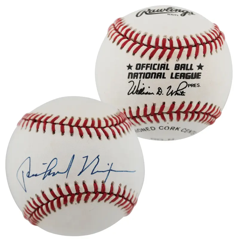 Richard Nixon Authentic Signed William White Onl Baseball JSA #Y83900