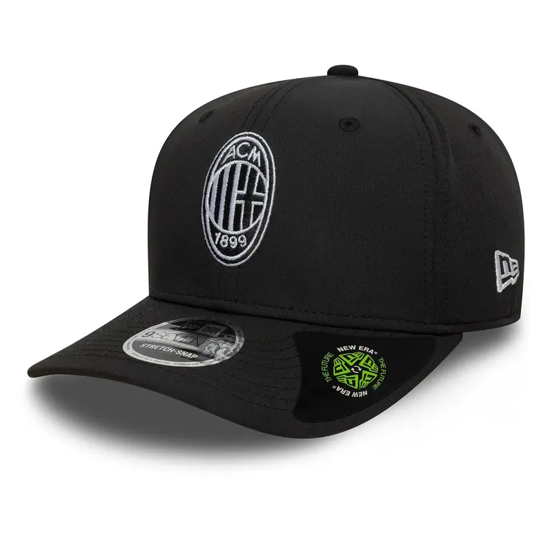 AC Milan Recycled Black 9SEVENTY Stretch Snap Adjustable Cap