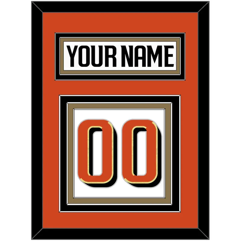 Anaheim Nameplate & Number (Back) - Road White - Triple Mat 2