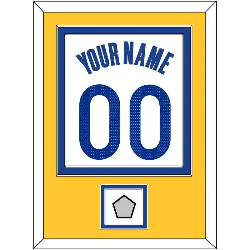 Golden State Name & Number With Finals Patch - White Association - Double Mat 3