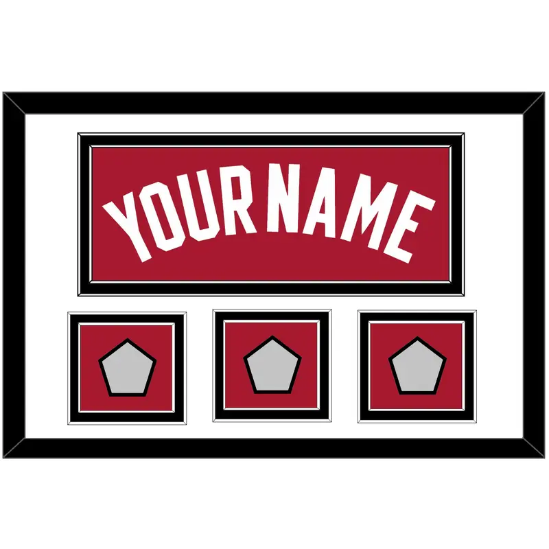 Miami Name & 3 Finals Patches - Alternate Red (2001-2008) - Double Mat 1