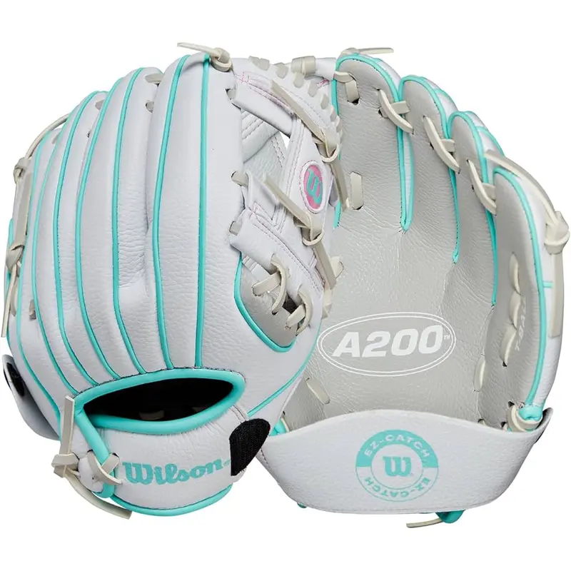 New Wilson A200 E-Z Catch 10" Glove - LHT - White/Teal/Silver