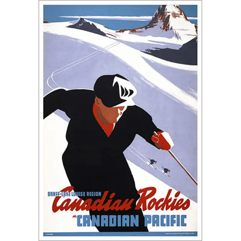 Banff-Lake Louise "High Powder" c.1949 CP Travel Poster Reprint - Eurographics