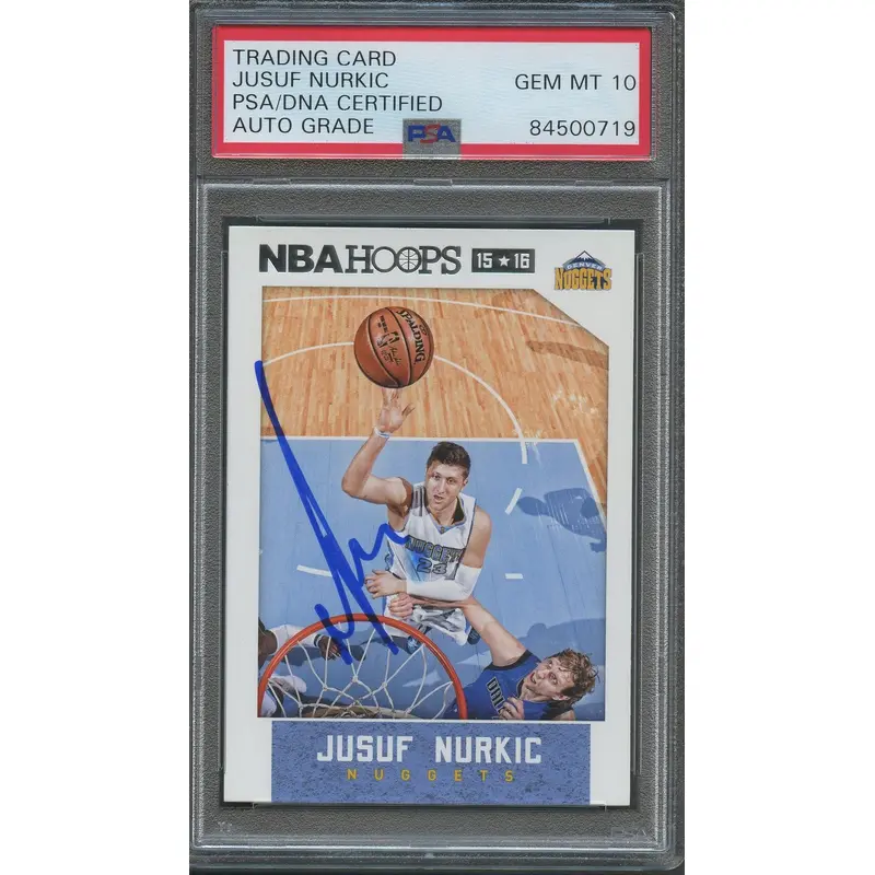 2015-16 NBA Hoops #32 Jusuf Nurkic Signed AUTO 10 PSA Slabbed Nuggets