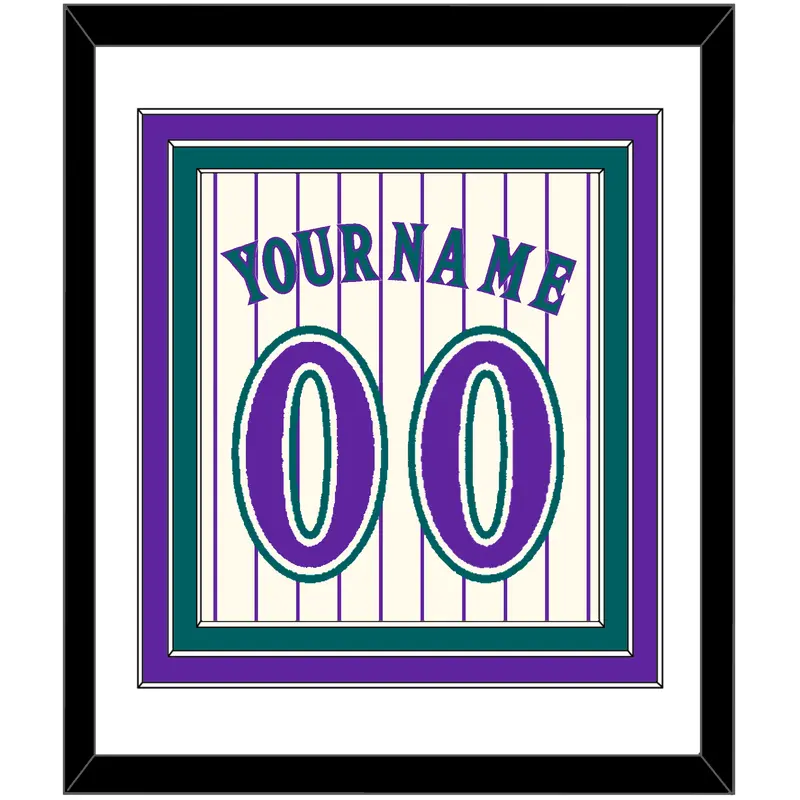 Arizona Name & Number - Home Off-White Pinstripes (2001-2006) - Triple Mat 1