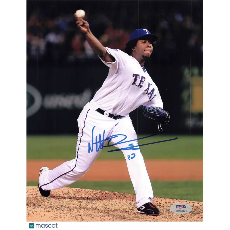 Neftali Feliz Signed 8x10 Photo PSA Texas Rangers