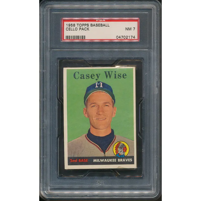 1958 Topps Baseball Unopened 2nd Series Cello Pack PSA 7