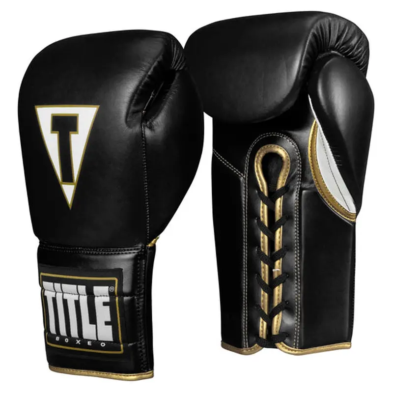New Title Boxeo Mexican Leather Lace Training Gloves Quatro