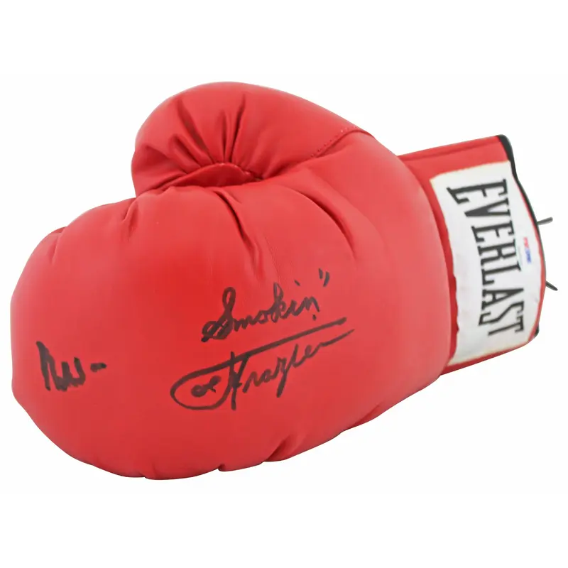 Muhammad Ali & Joe Frazier Signed Red Everlast Boxing Glove PSA/DNA #7A05939