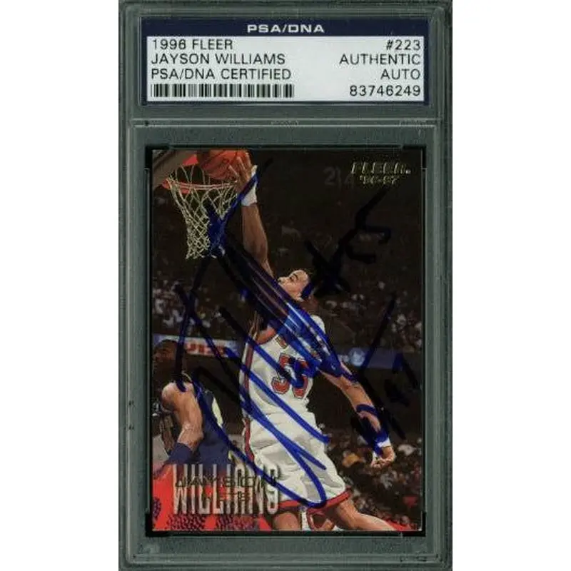 Nets Jayson Williams Authentic Signed Card 1996 Fleer #233 PSA/DNA Slabbed